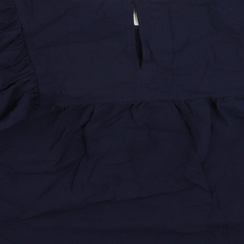 Marks and Spencer Womens Blue Cotton Basic Blouse Size 20 Round Neck