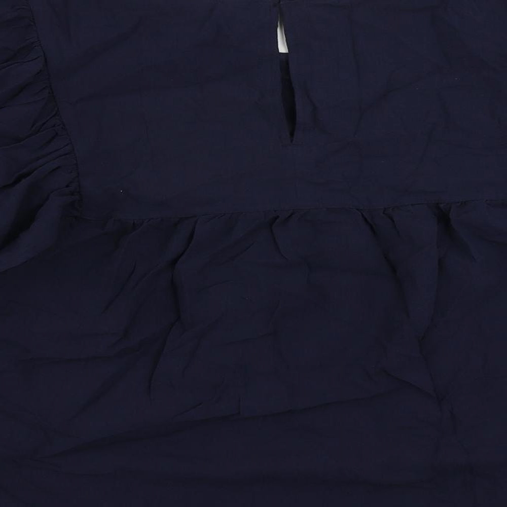 Marks and Spencer Womens Blue Cotton Basic Blouse Size 20 Round Neck