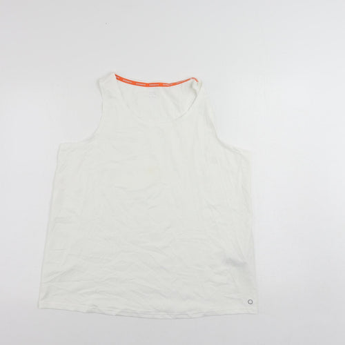 GOODMOVE Womens White Polyester Pullover Tank Size 18 Round Neck Pullover