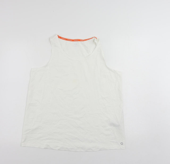 GOODMOVE Womens White Polyester Pullover Tank Size 18 Round Neck Pullover