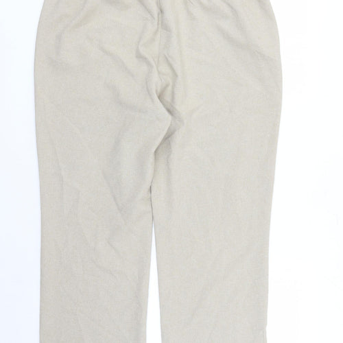 Bonmarché Womens Beige Polyester Trousers Size 16 L27 in Regular - Elasticated Waist