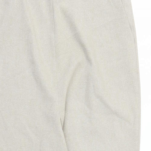 Bonmarché Womens Beige Polyester Trousers Size 16 L27 in Regular - Elasticated Waist