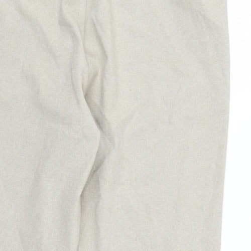 Bonmarché Womens Beige Polyester Trousers Size 16 L27 in Regular - Elasticated Waist