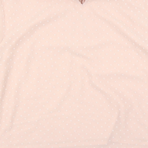 Dorothy Perkins Womens Pink Geometric Polyester Basic Blouse Size 14 Mock Neck