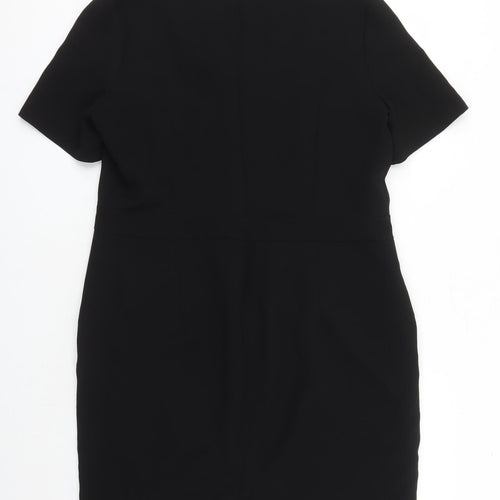 Damsel in a Dress Womens Black Polyester A-Line Size 18 V-Neck Zip - Lined