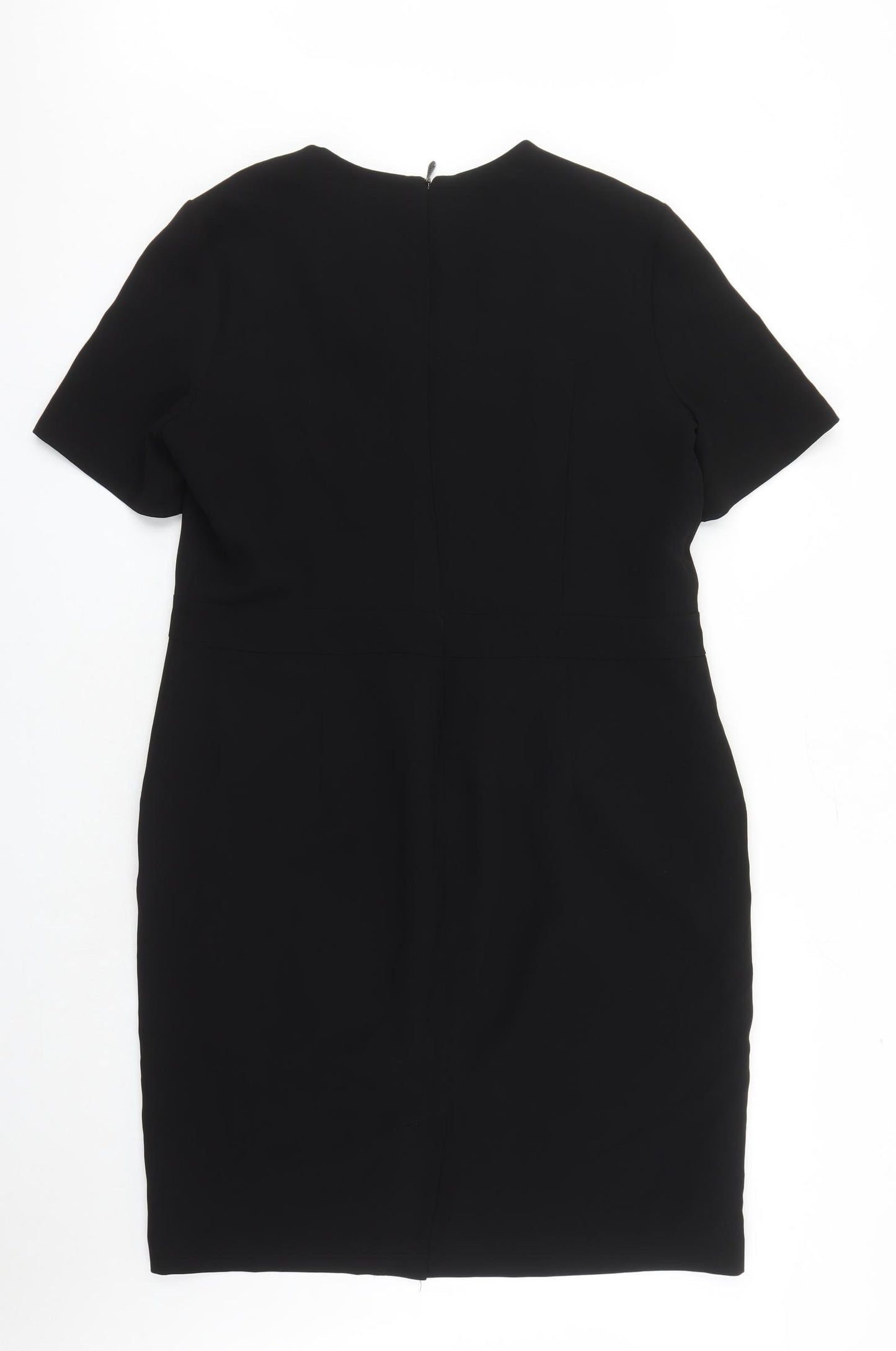 Damsel in a Dress Womens Black Polyester A-Line Size 18 V-Neck Zip - Lined