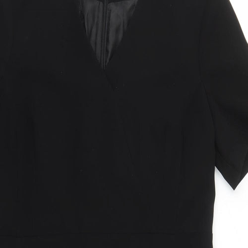 Damsel in a Dress Womens Black Polyester A-Line Size 18 V-Neck Zip - Lined
