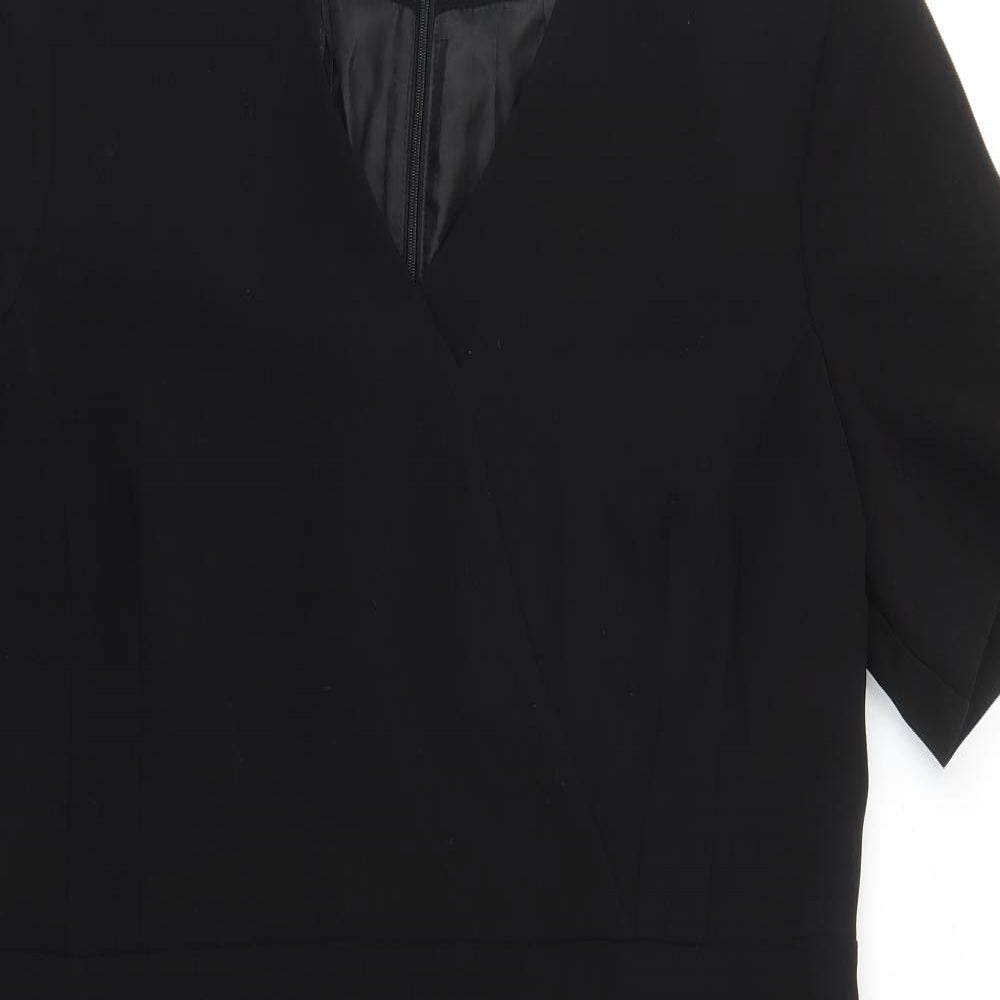 Damsel in a Dress Womens Black Polyester A-Line Size 18 V-Neck Zip - Lined