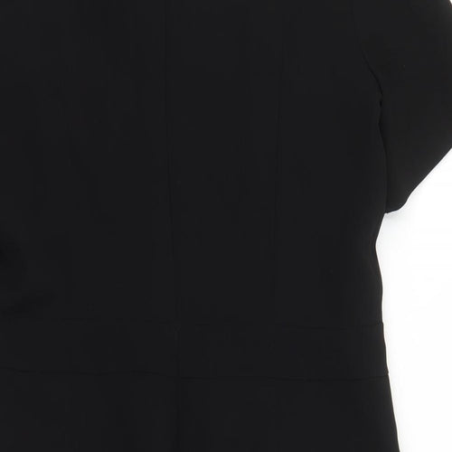 Damsel in a Dress Womens Black Polyester A-Line Size 18 V-Neck Zip - Lined