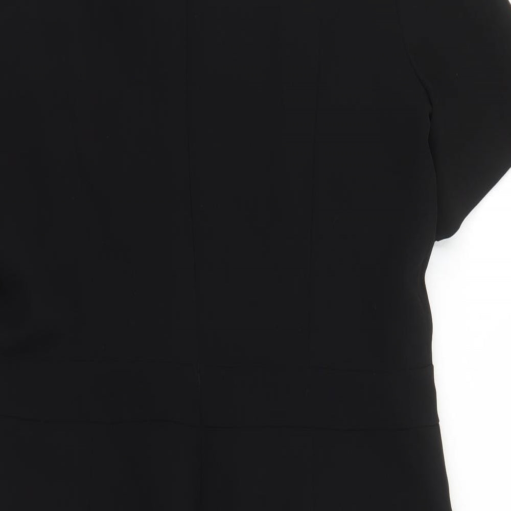 Damsel in a Dress Womens Black Polyester A-Line Size 18 V-Neck Zip - Lined