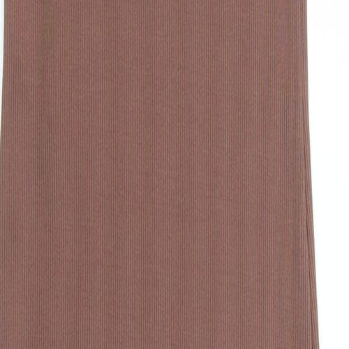 Stradivarius Womens Brown Polyester Bodycon Size M Round Neck Pullover