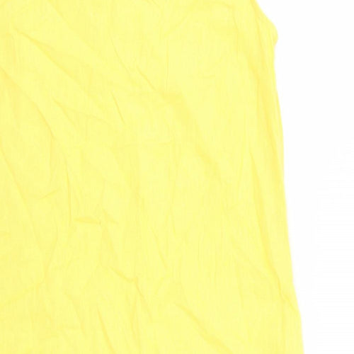 Marks and Spencer Womens Yellow Flax A-Line Size 12 V-Neck Pullover