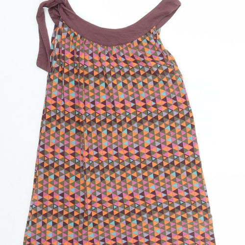 La Redoute Womens Multicoloured Geometric Viscose Basic Tank Size 10 Round Neck