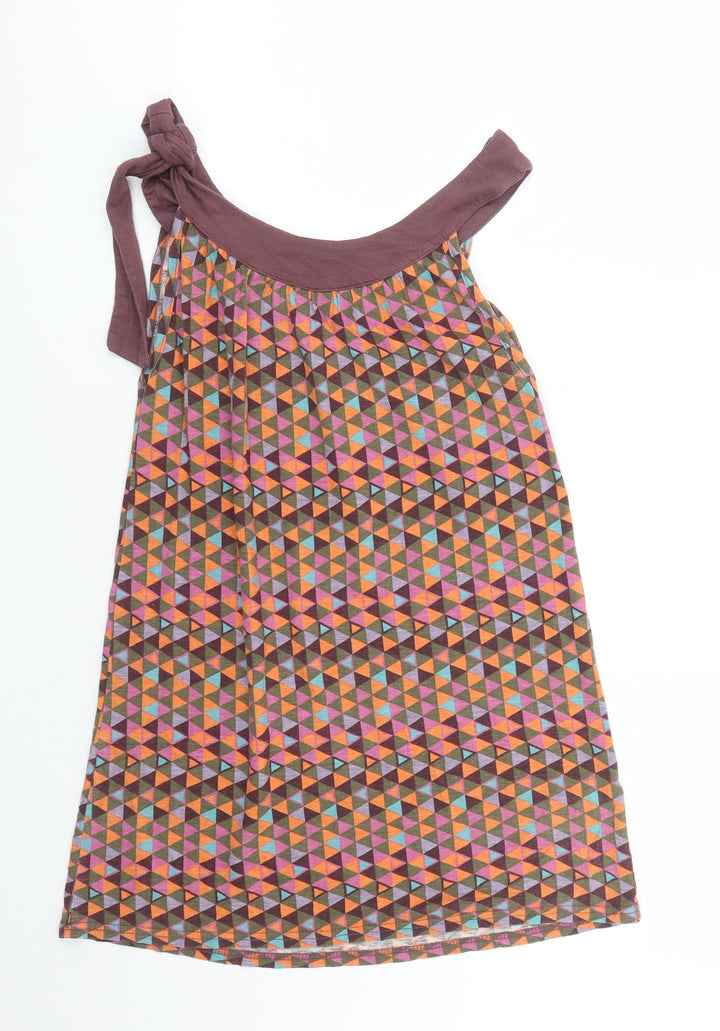 La Redoute Womens Multicoloured Geometric Viscose Basic Tank Size 10 Round Neck