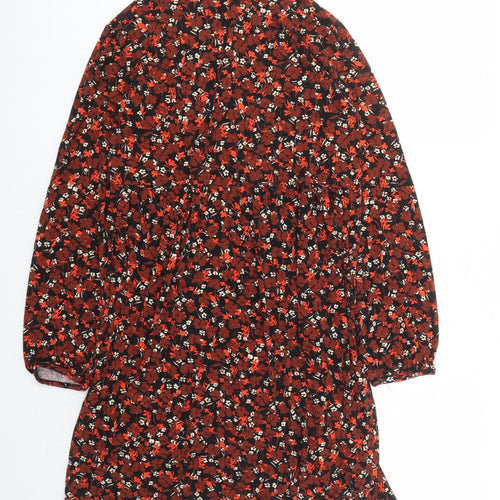 Anko Womens Brown Floral Viscose A-Line Size 8 Mock Neck Pullover