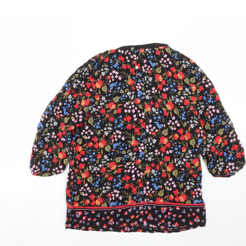 NEXT Womens Multicoloured Geometric Viscose Basic Blouse Size 6 Round Neck
