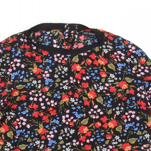 NEXT Womens Multicoloured Geometric Viscose Basic Blouse Size 6 Round Neck