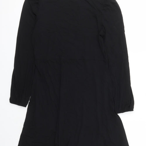 Marks and Spencer Womens Black Viscose A-Line Size 12 Round Neck Pullover