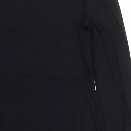 Marks and Spencer Womens Black Viscose A-Line Size 12 Round Neck Pullover
