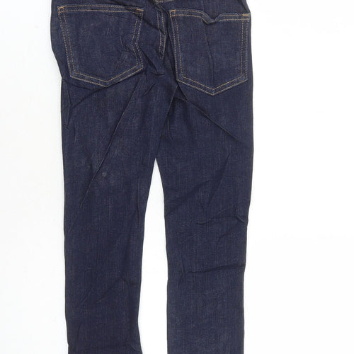 Marks and Spencer Boys Blue Cotton Straight Jeans Size 5-6 Years L21 in Regular Zip - Pockets