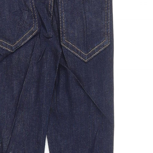 Marks and Spencer Boys Blue Cotton Straight Jeans Size 5-6 Years L21 in Regular Zip - Pockets