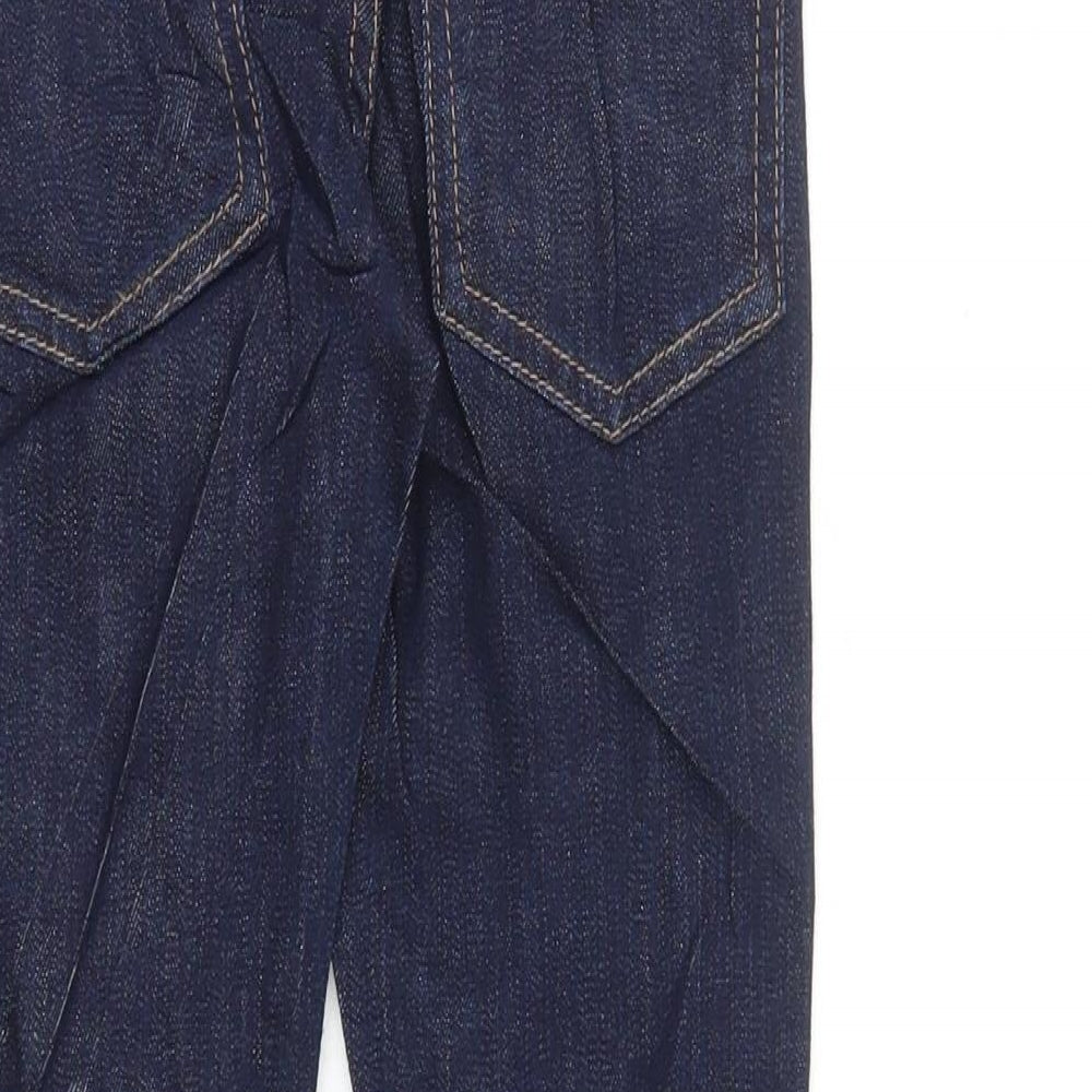 Marks and Spencer Boys Blue Cotton Straight Jeans Size 5-6 Years L21 in Regular Zip - Pockets