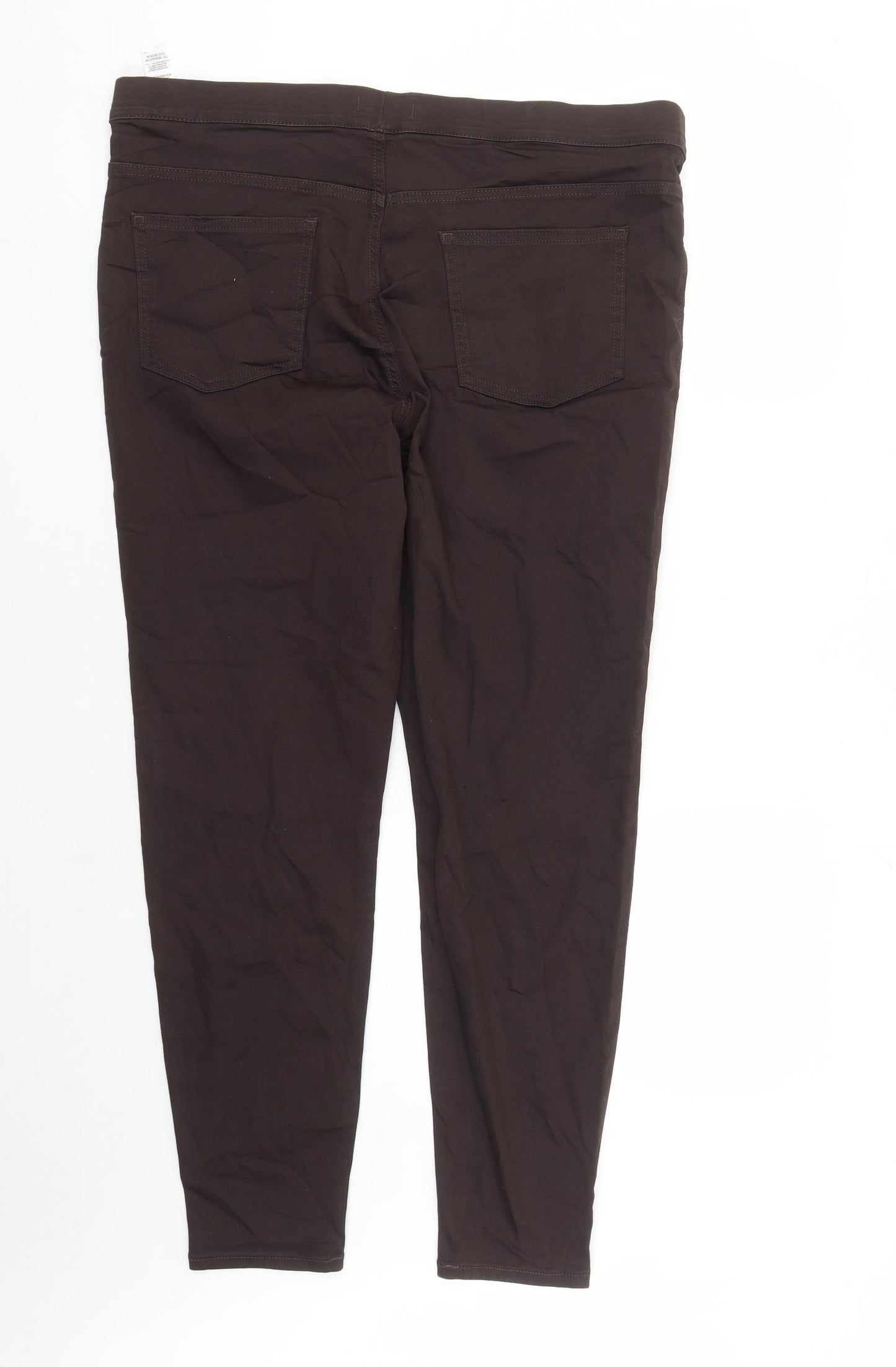 Marks and Spencer Womens Brown Cotton Jegging Jeans Size 20 L28 in Regular - Elasticated Waist
