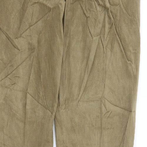 Marks and Spencer Mens Brown Cotton Trousers Size 28 in L29 in Slim Zip - Pockets