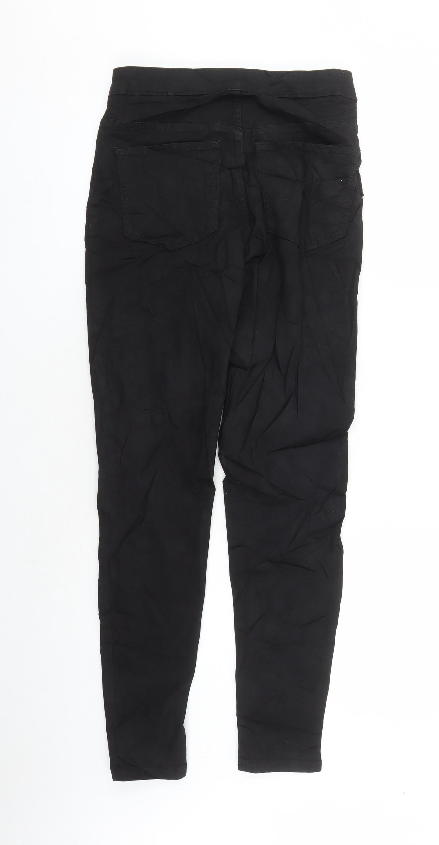 Marks and Spencer Womens Black Cotton Skinny Jeans Size 10 L27 in Regular Zip - Pockets