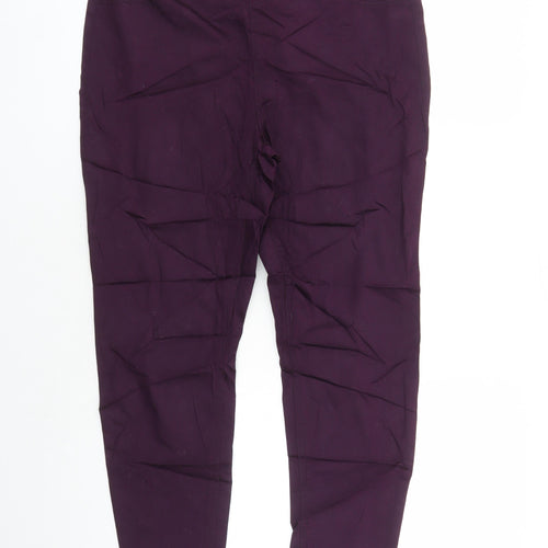 Marks and Spencer Womens Purple Cotton Jegging Jeans Size 16 L26 in Regular - Elasticated Waist