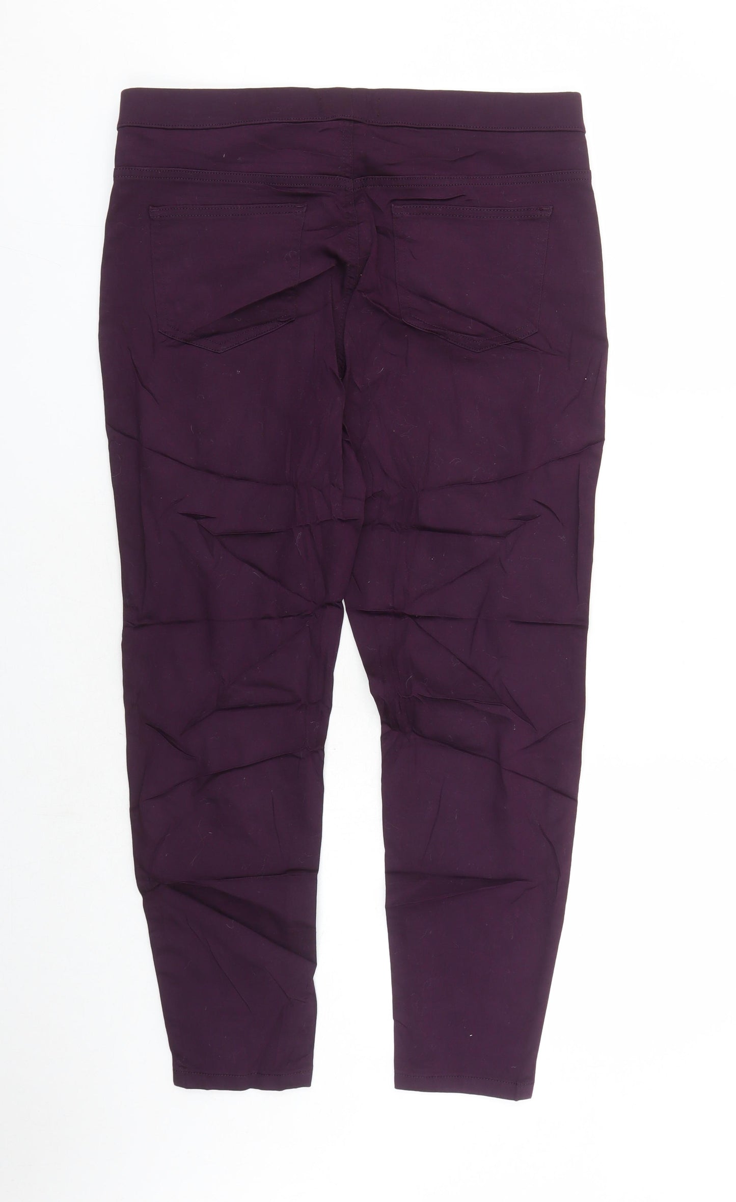 Marks and Spencer Womens Purple Cotton Jegging Jeans Size 16 L26 in Regular - Elasticated Waist