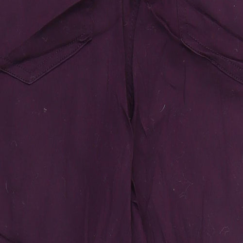 Marks and Spencer Womens Purple Cotton Jegging Jeans Size 16 L26 in Regular - Elasticated Waist