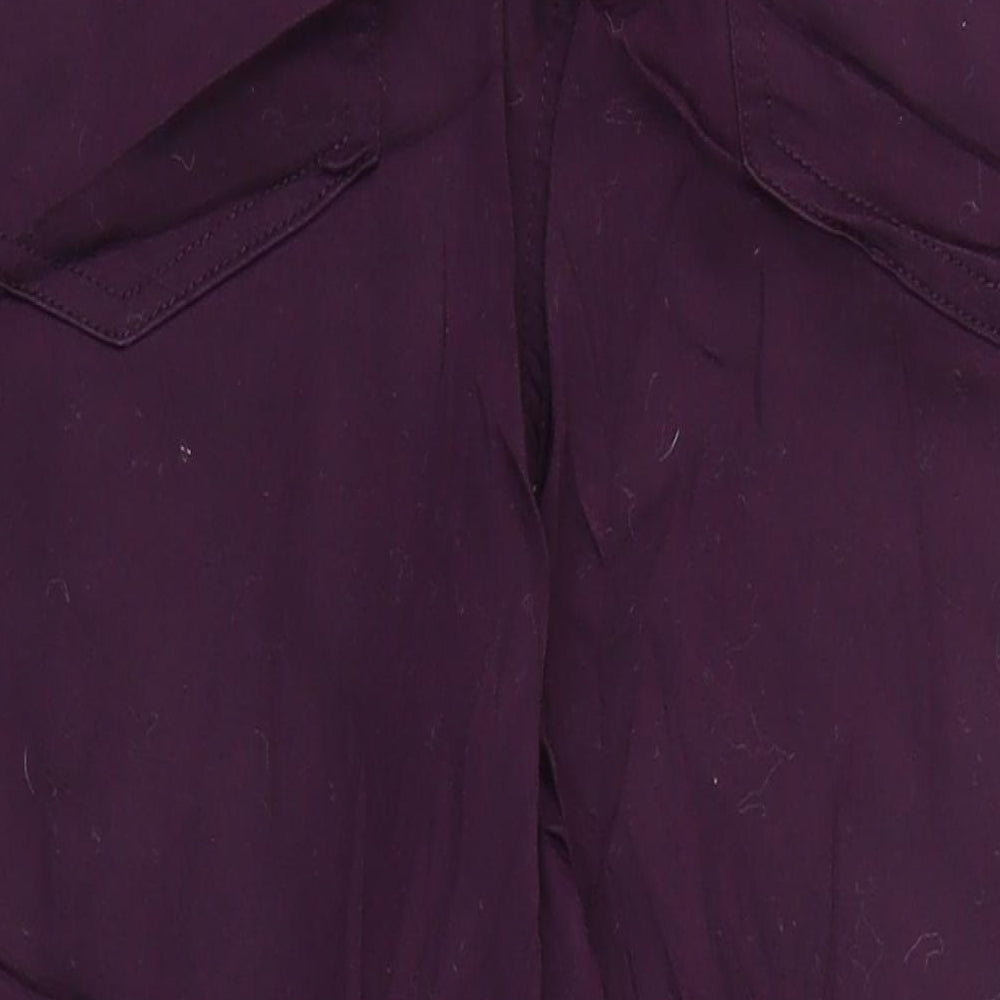 Marks and Spencer Womens Purple Cotton Jegging Jeans Size 16 L26 in Regular - Elasticated Waist