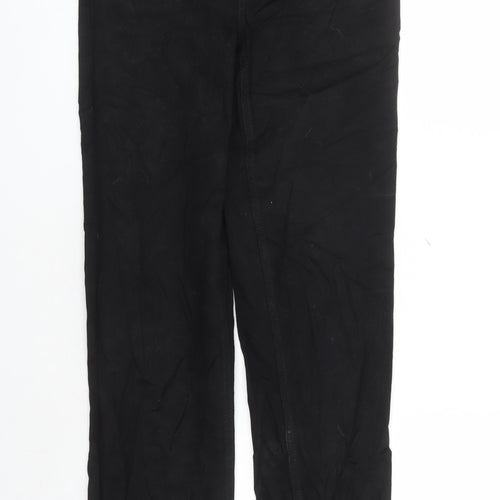 Marks and Spencer Womens Black Cotton Straight Jeans Size 10 L32 in Regular Zip - Long Leg