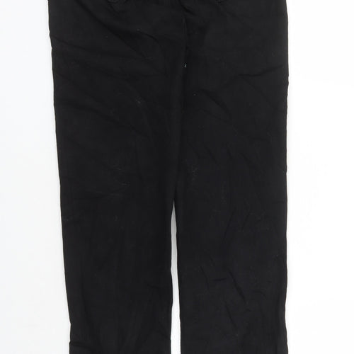 Marks and Spencer Womens Black Cotton Straight Jeans Size 10 L32 in Regular Zip - Long Leg