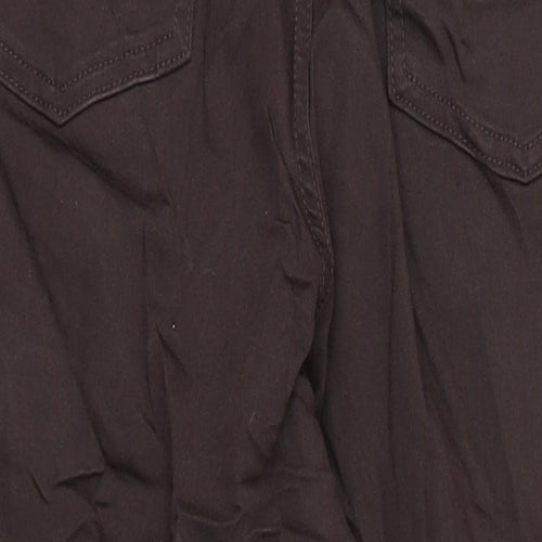 Marks and Spencer Womens Brown Cotton Jegging Jeans Size 16 L29 in Regular - Elasticated Waist