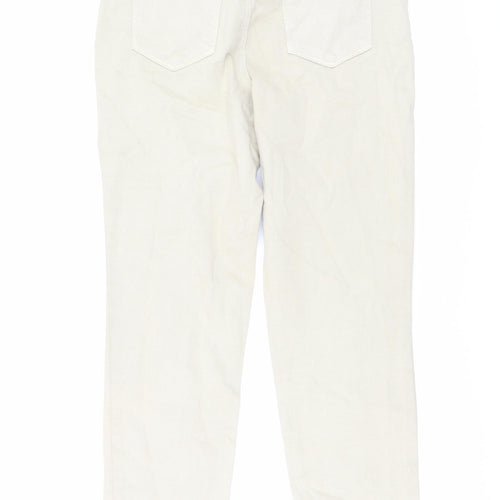 TU Womens Beige Cotton Mom Jeans Size 12 L29 in Regular Button