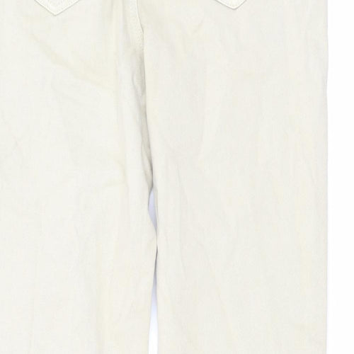 TU Womens Beige Cotton Mom Jeans Size 12 L29 in Regular Button
