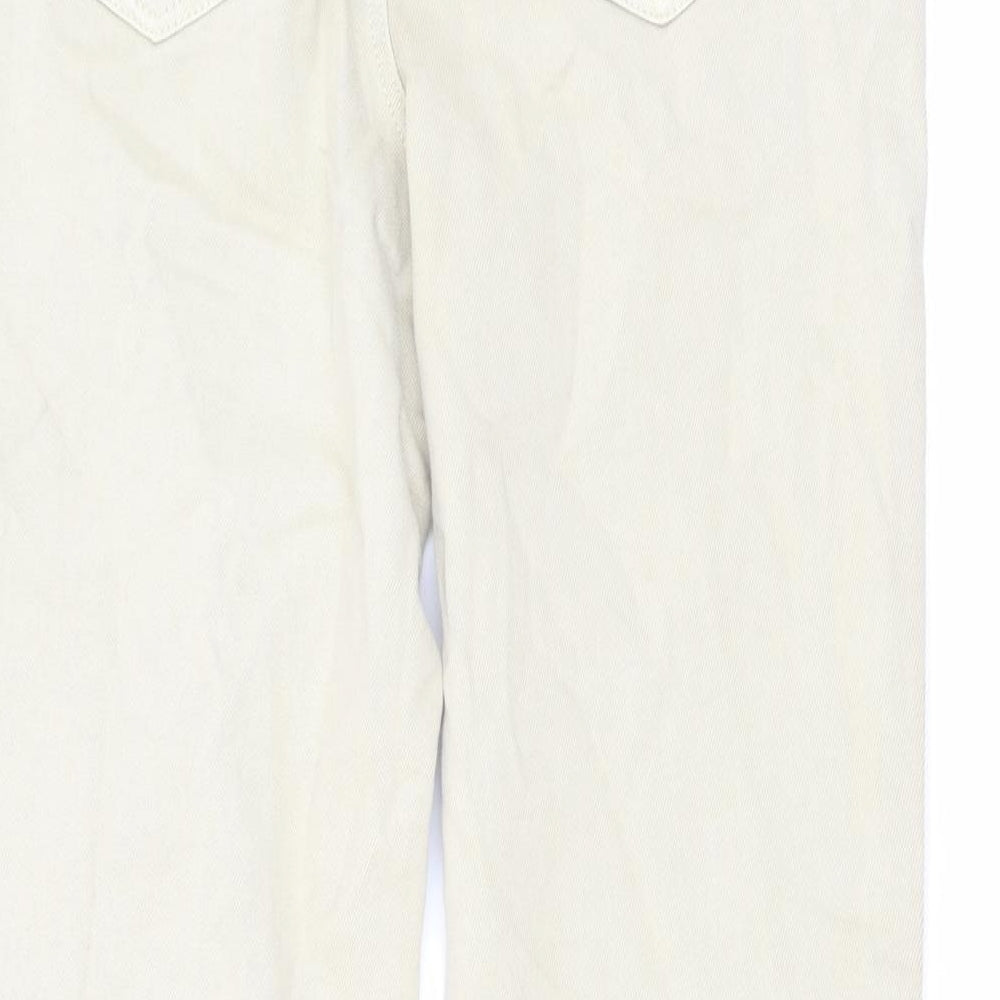 TU Womens Beige Cotton Mom Jeans Size 12 L29 in Regular Button