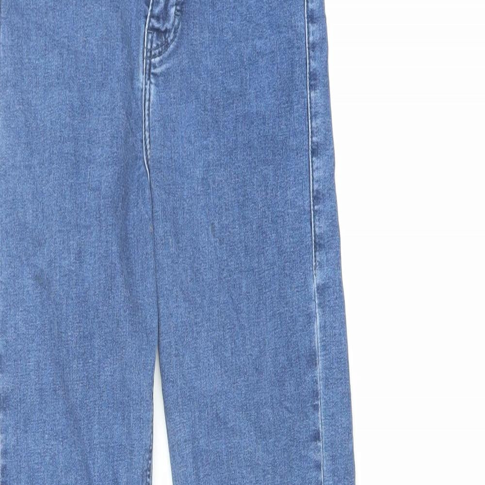 Topshop Womens Blue Cotton Bootcut Jeans Size 26 in L30 in Regular Button