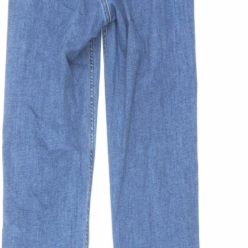 Topshop Womens Blue Cotton Bootcut Jeans Size 26 in L30 in Regular Button