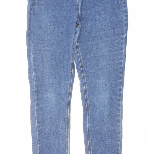 NEXT Womens Blue Cotton Skinny Jeans Size 14 L30 in Regular Button