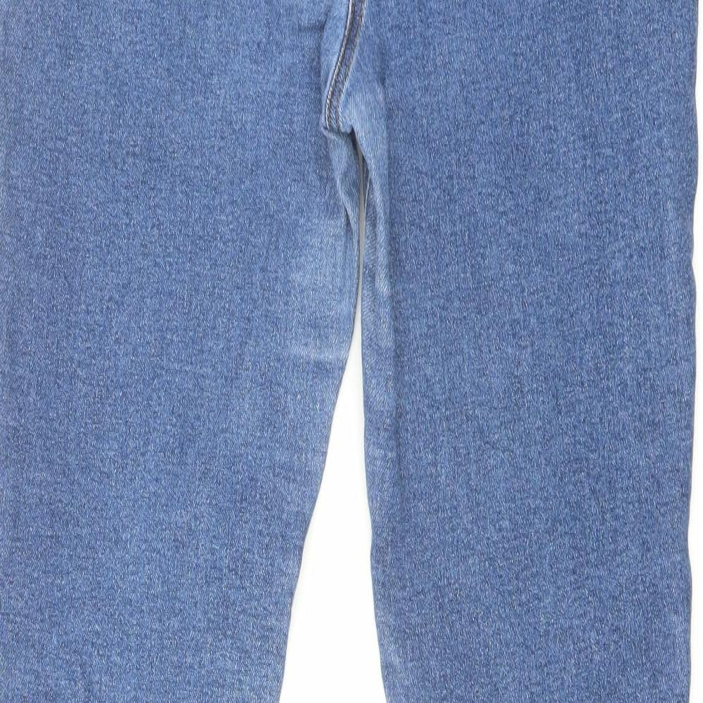 NEXT Womens Blue Cotton Skinny Jeans Size 14 L30 in Regular Button