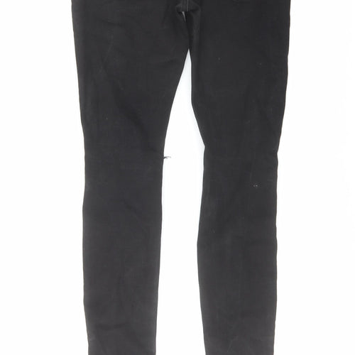 Topman Mens Black Cotton Skinny Jeans Size 32 in L32 in Regular Button