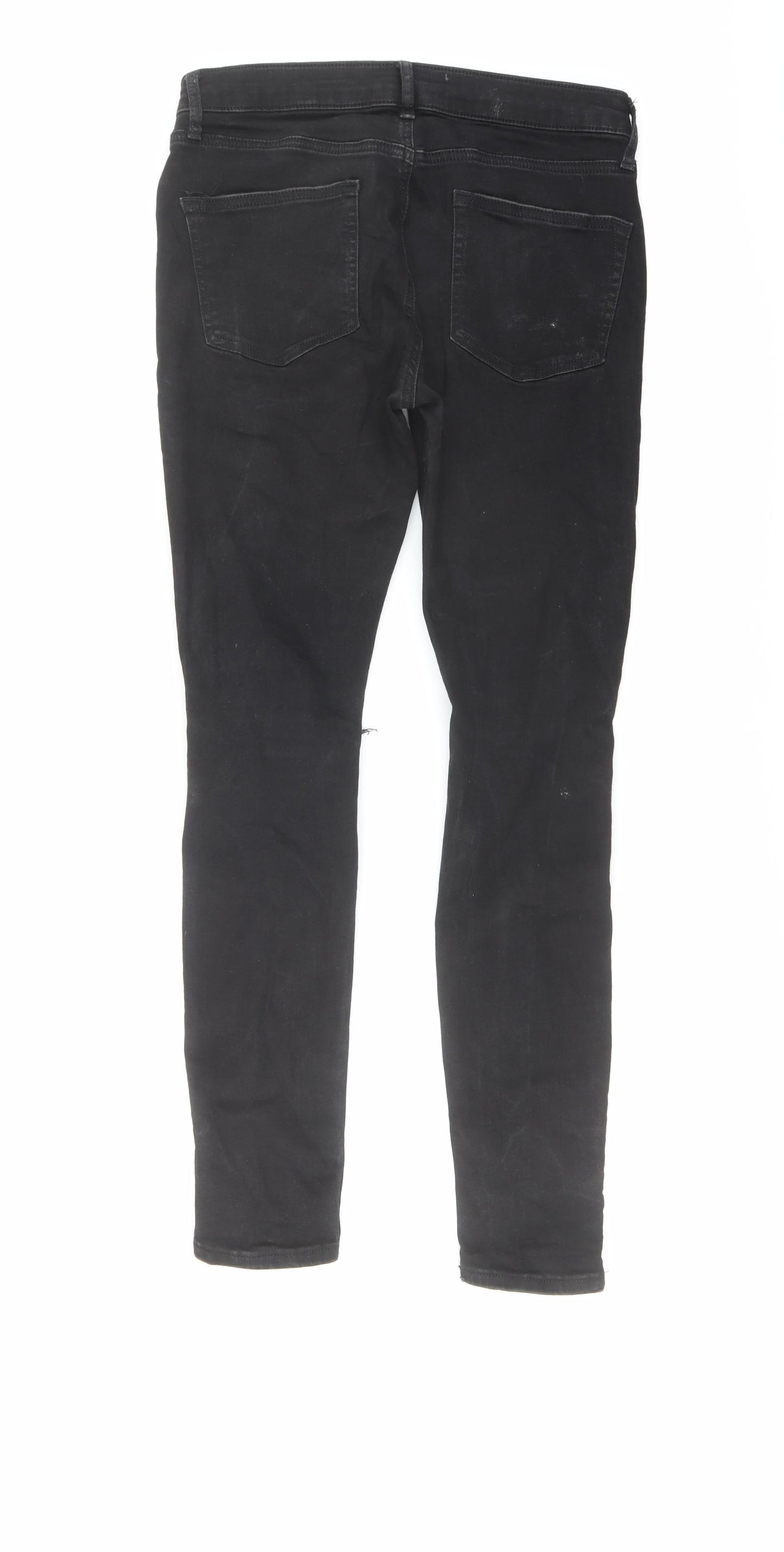 Topman Mens Black Cotton Skinny Jeans Size 32 in L32 in Regular Button