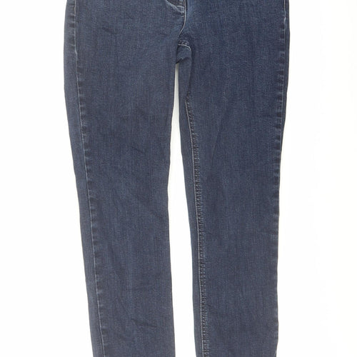 Pure Womens Blue Cotton Skinny Jeans Size 12 L30 in Regular Button