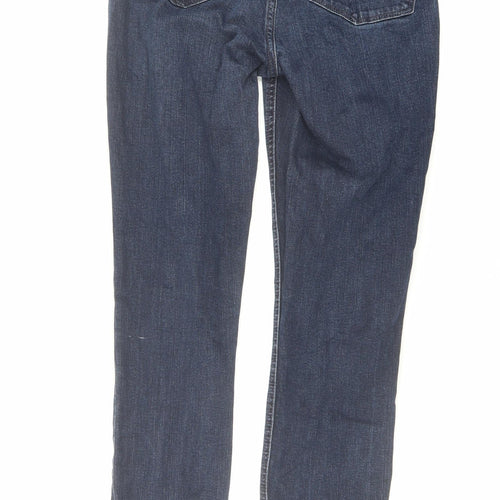 Pure Womens Blue Cotton Skinny Jeans Size 12 L30 in Regular Button