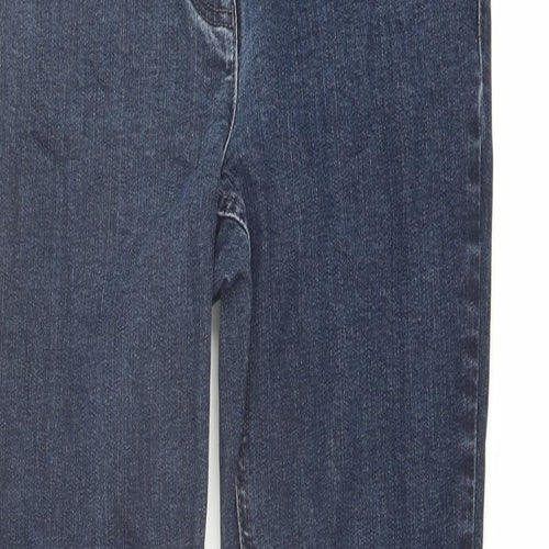 Pure Womens Blue Cotton Skinny Jeans Size 12 L30 in Regular Button