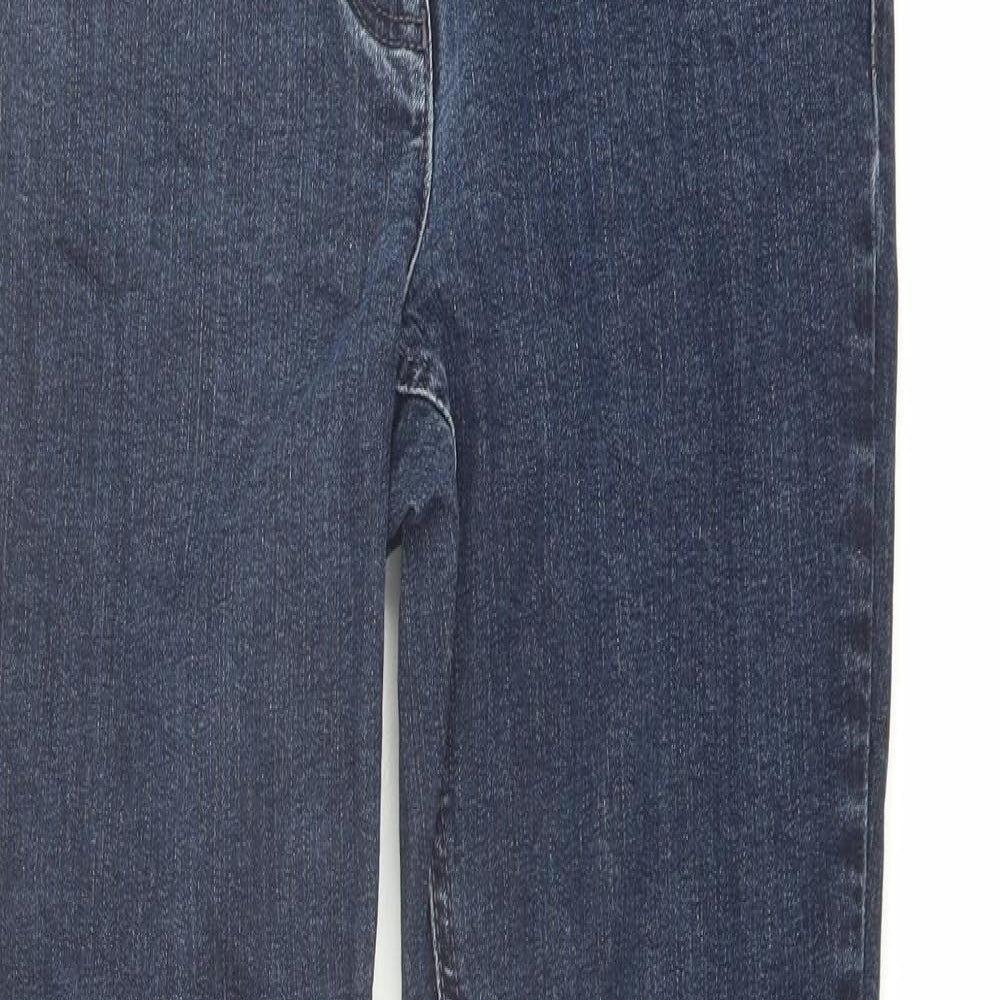 Pure Womens Blue Cotton Skinny Jeans Size 12 L30 in Regular Button