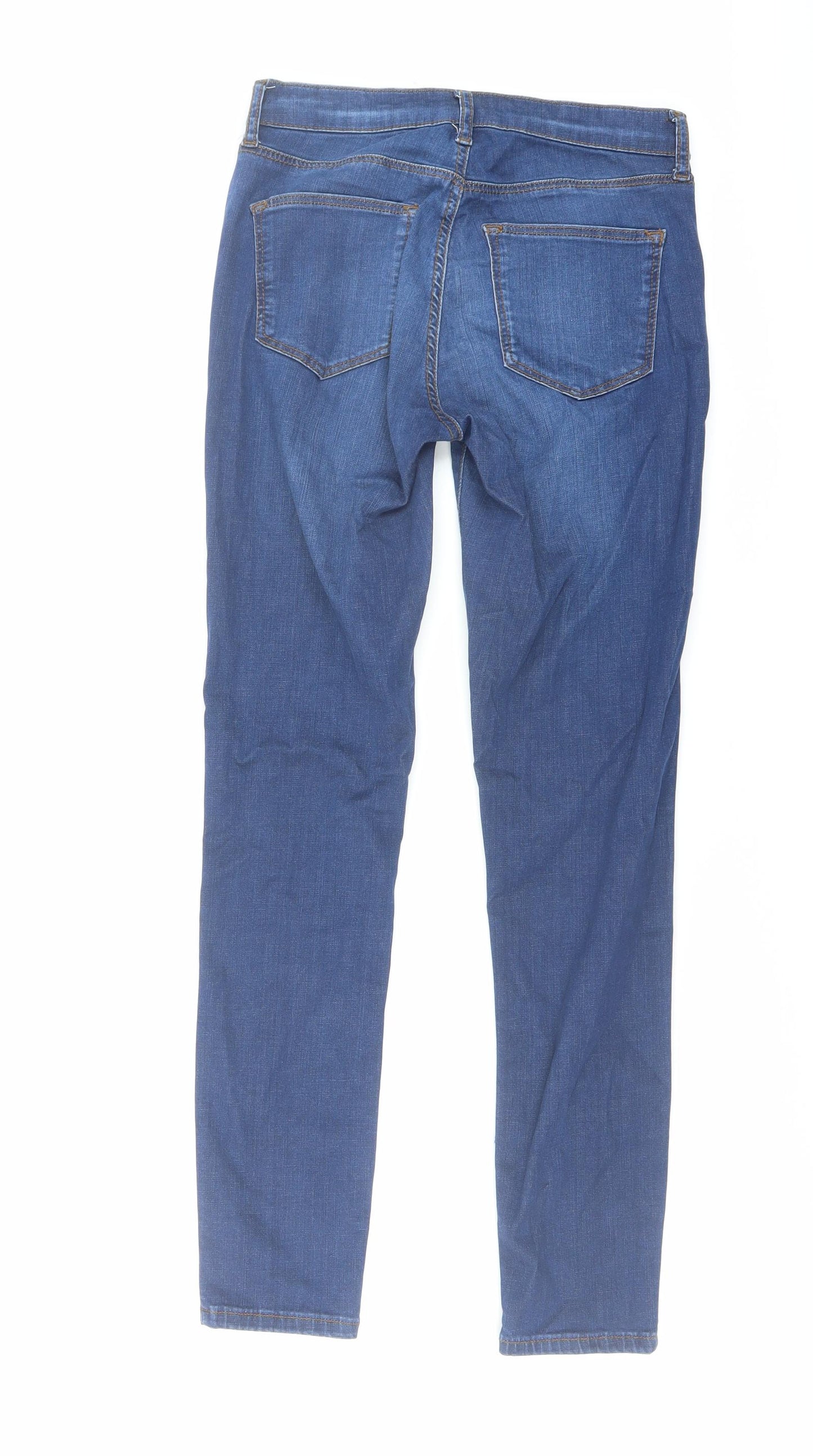 Topshop Womens Blue Cotton Skinny Jeans Size 26 in L32 in Regular Button